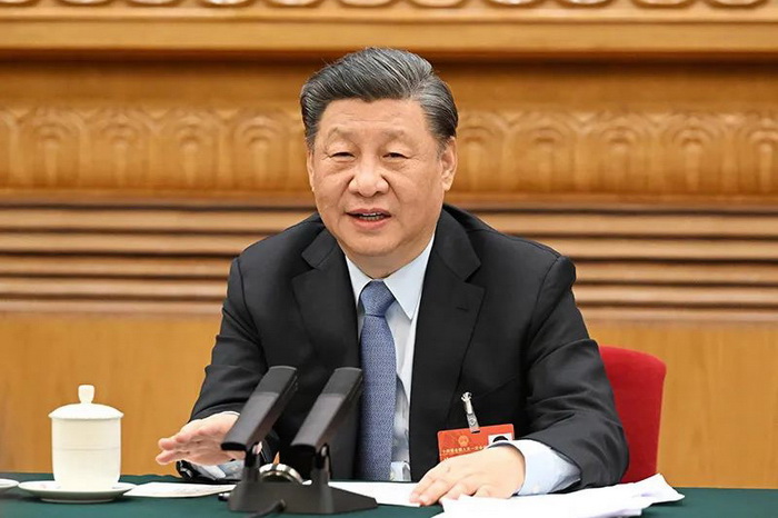 3月5日，中共中央总书记、国家主席、中央军委主席习近平参加他所在的十四届全国人大一次会议江苏代表团审议。新华社记者 李学仁 摄.jpg